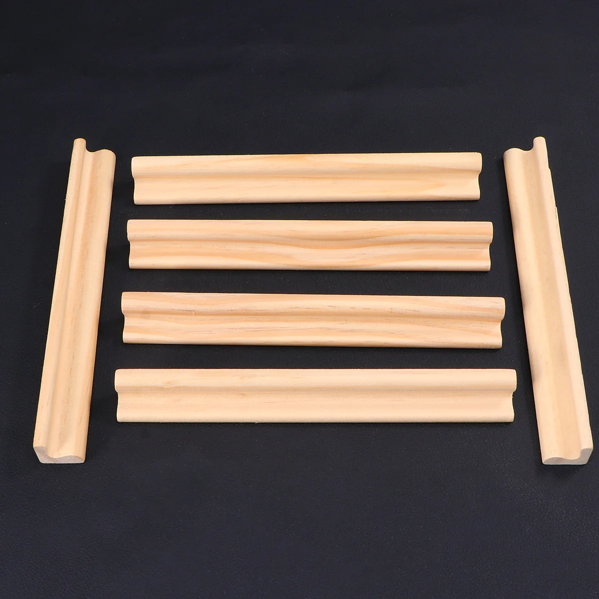 

10PCS Wooden Domino Racks Trays Domino Tiles Holder Organizer for Mexican Train Dominoes Games DIY Kids Playing 19cm