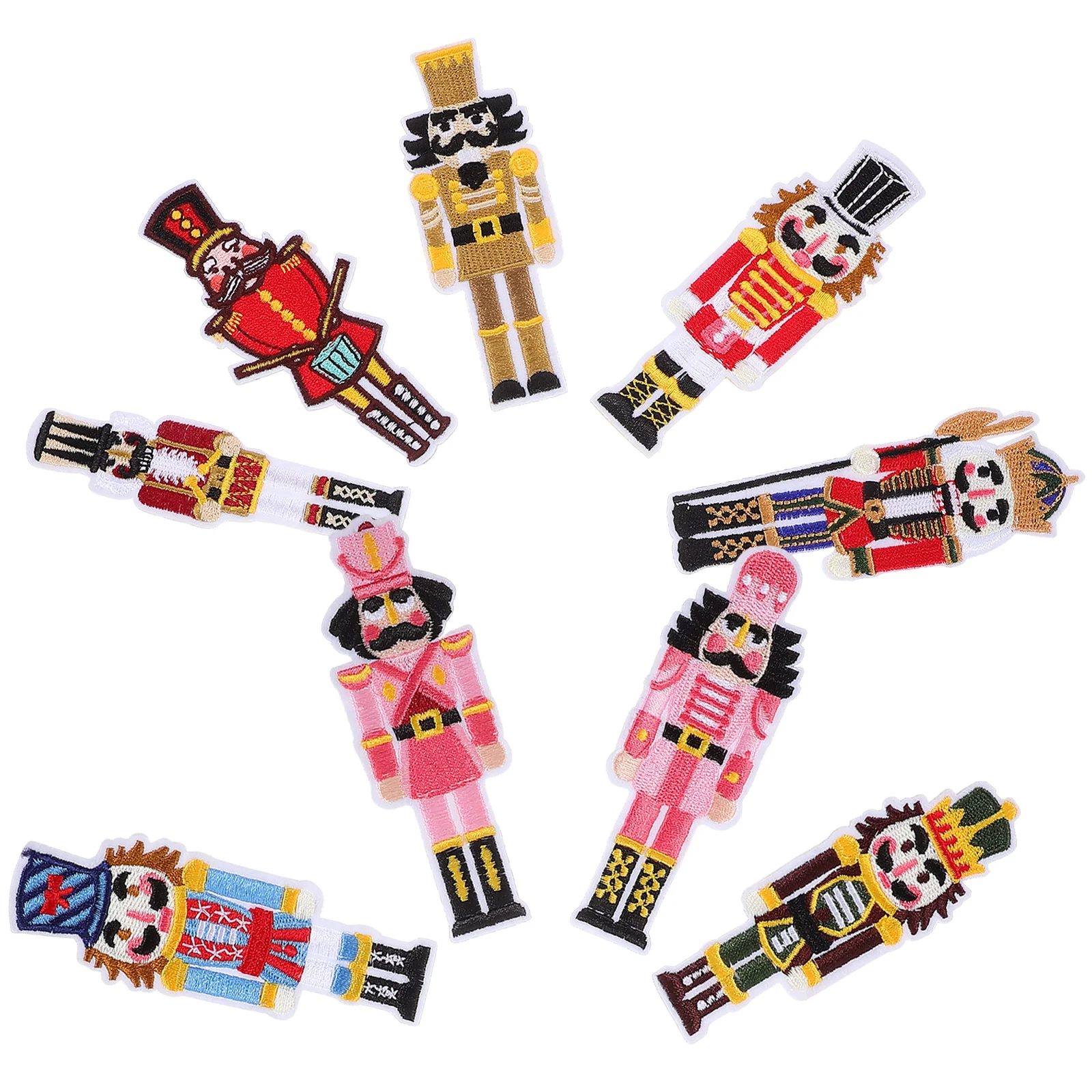 

Christmas Nutcracker Iron Patches Soldier Figures Sew Embroidered Applique Repair Patch Diy Crafts Gifts Xmas Winter Holiday Hat