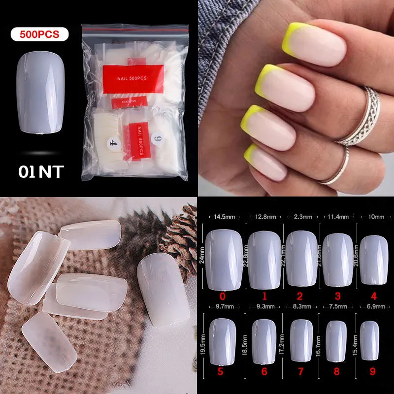 

Transparent Nail Extension Fake Tips Acrylic Ballerina Long Sharp Head Ballet Half Cover Coffin Professional False Art Nails