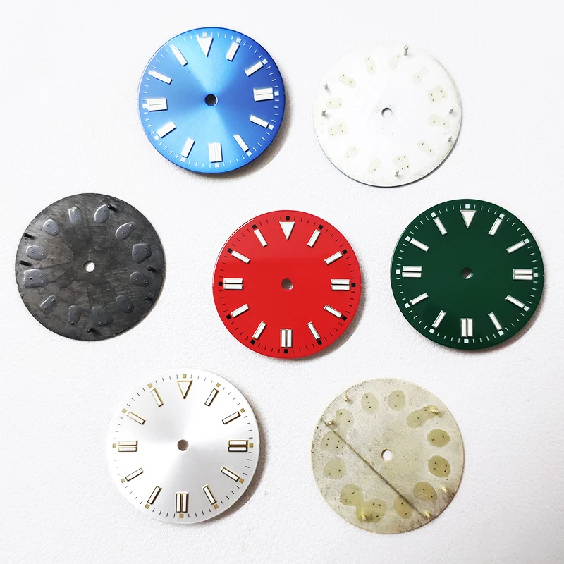 Oyster Watch Perpetual Dial Sterile 28.5mm For NH35 Miyota8215 ETA2836 Movement Custom Logo Men Watch Dials Blue Luminous Cases