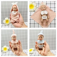 latest 6inch realistic reborn baby doll with cute hat clothes full soild silicone baby doll real touch toy