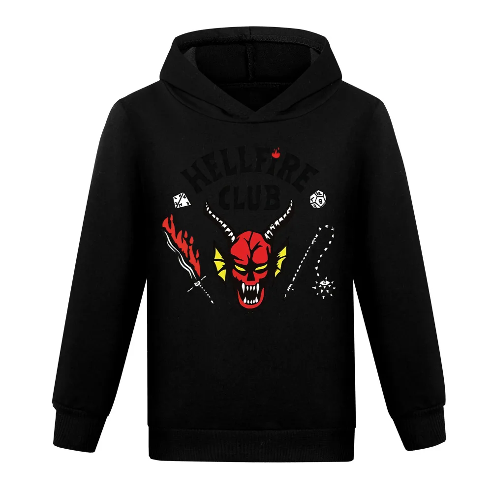 

Boy's Girl's Stranger Things Season 4 Hoodies Children Long Sleeve Casual Tops Kids Amecia Anime Hellfire Club Sweatshirts 2-14Y