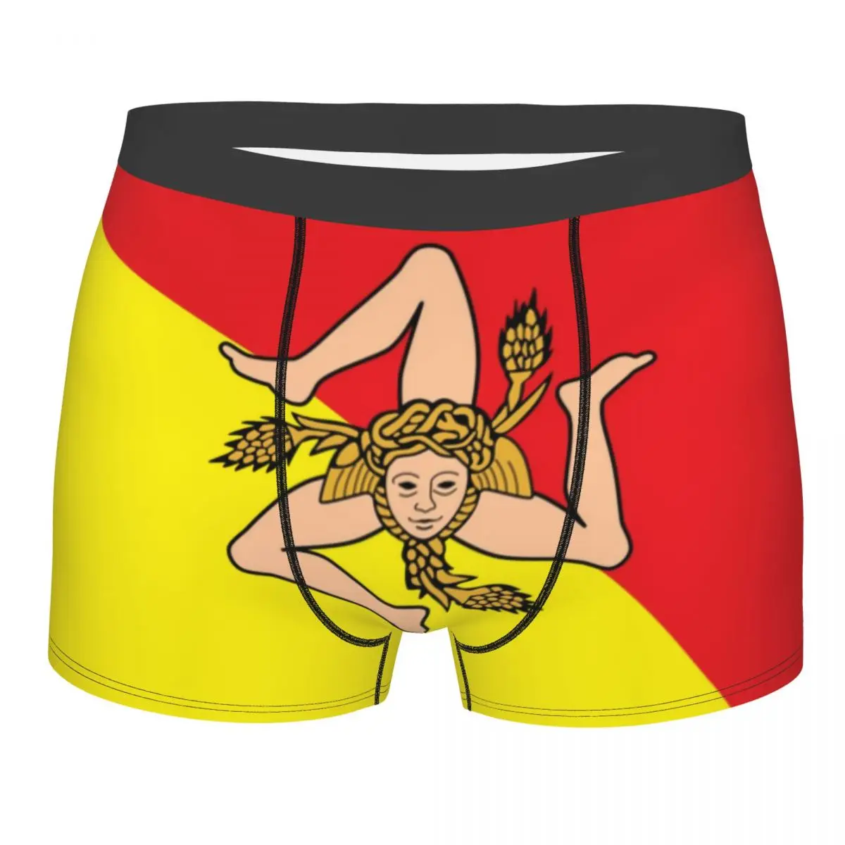 

Трусы-боксеры мужские с флагом Сицилии, крутые дышащие трусы-шорты, нижнее белье