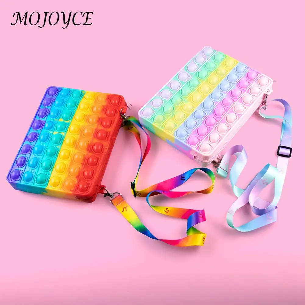 

Push Bubble Crossbody Bag Silicone Fidget Sensory Toy Squeeze Stress Pressure Relief Kit Autism ADHD Needs Shoulder Bag