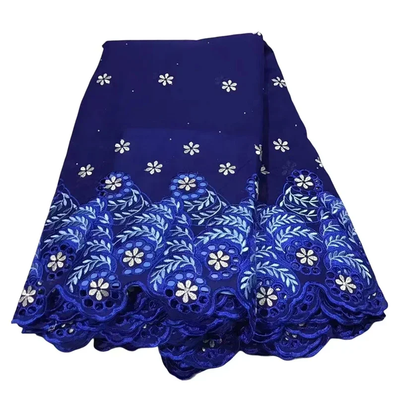 

5 yard Swiss voile lace fabric heavy beaded embroidery African High Qualit 100% cotton With diamonds popular Dubai style PL10292