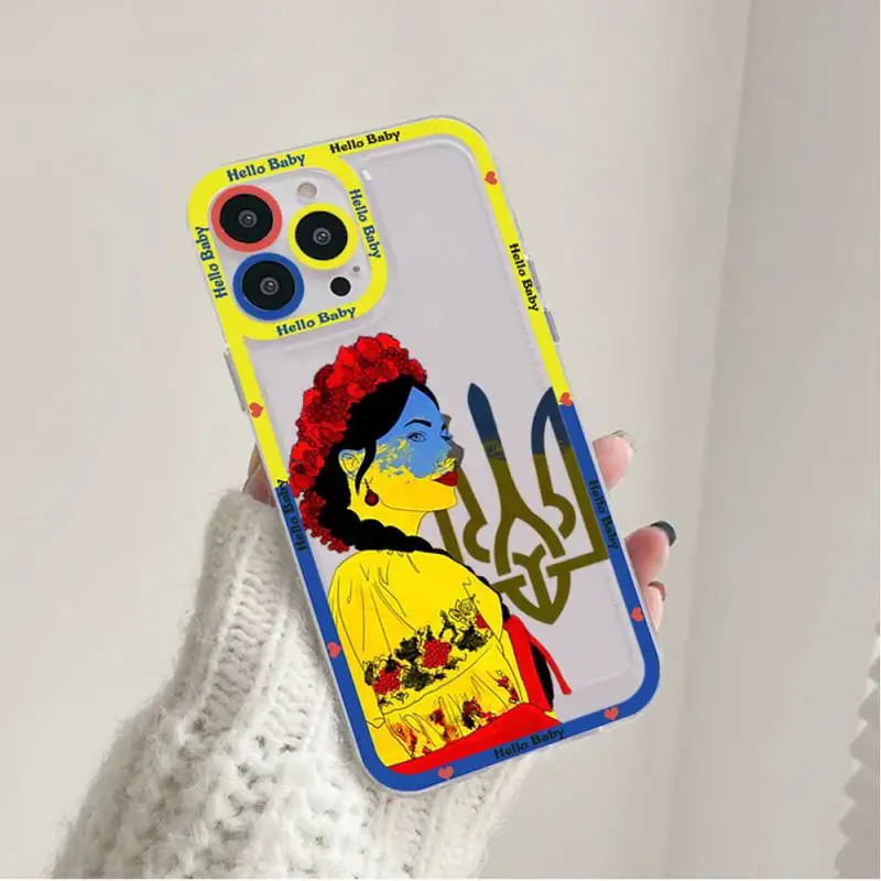 Ukraine Flag girl Pattern Phone Case for iPhone 11 12 13 Mini Pro Max 14 Pro Max Case shell