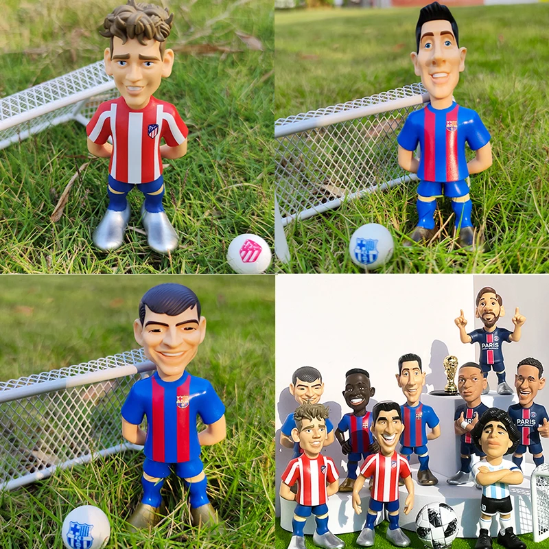 

12CM Minix Collectible Figurines International Giant Club Football Star Series Lewandowski Pedri Griezmann Collection Model
