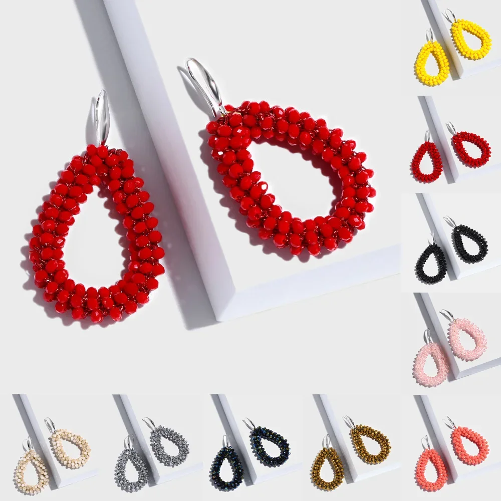 Богемные разноцветные бусины ручной работы массивные серьги этнические висячие