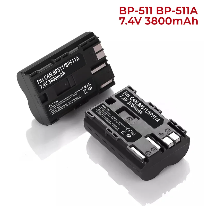 

1-5Pack 3800mA BP-511 BP-511A Replacement Battery for Canon EOS 5D,50D,D60,300D,D30,Kiss Powershot G5,Pro 1,G2,Digital Cameras