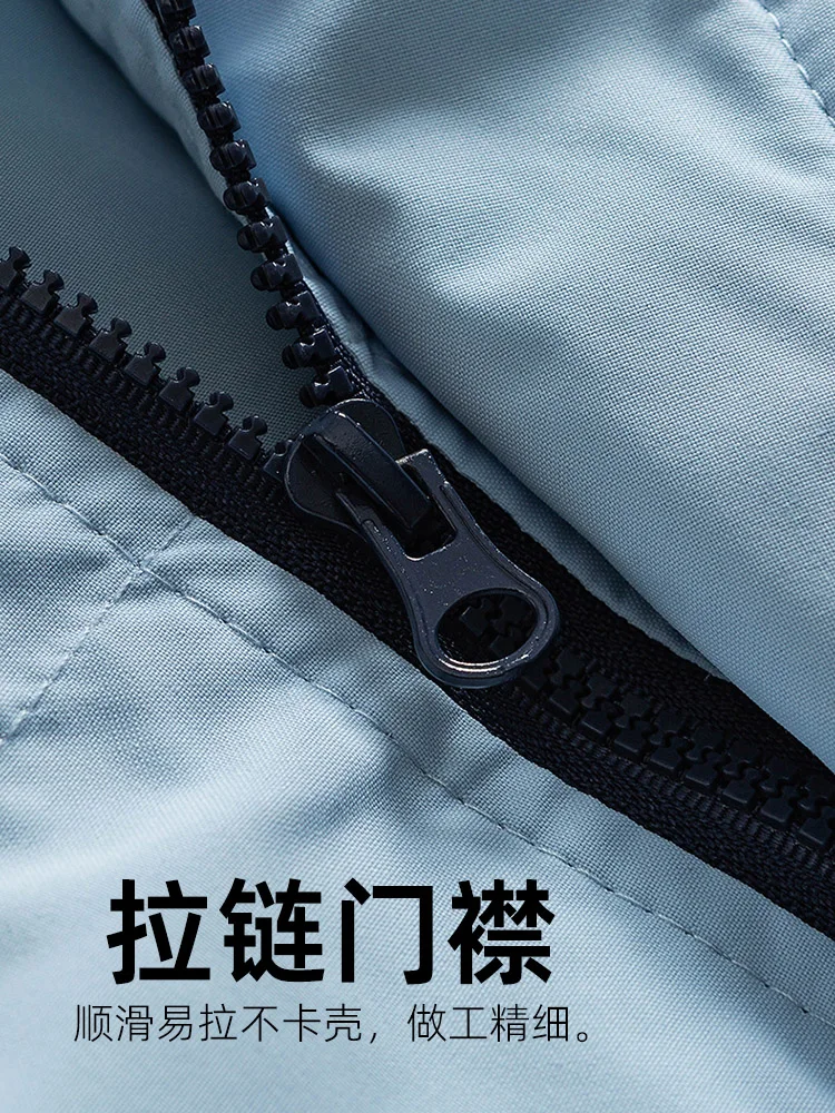 Side Stripe Three Bars Cotton-padded jacket Men's Stand Collar Casual Loose Trend Fashion Winter Thick Warm Cotton-Padded Coa...