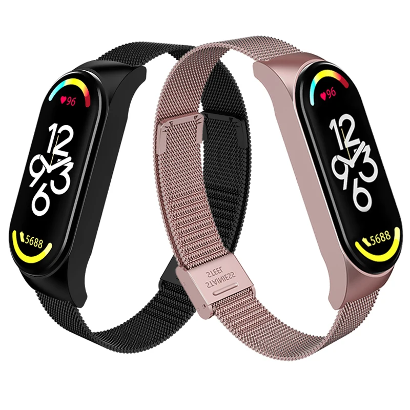 

For Xiaomi Miband 4 5 6 Strap Metal Bracelet Stainless Steel Colorful Metal Strap for Xiaomi Miband 3 4 5 6 Wristbands Pulseira