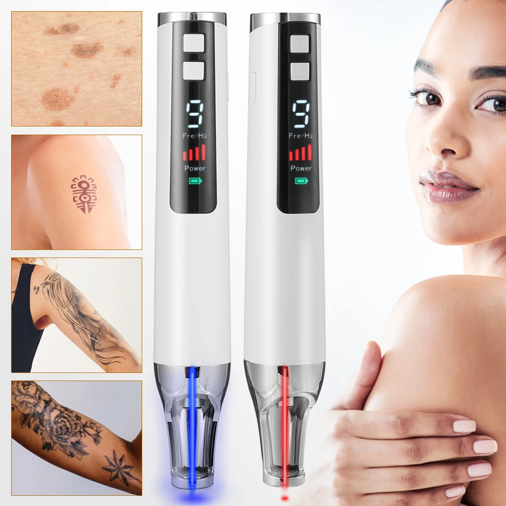 

Portable Picosecond Laser Pen Red Blue Light Tattoo Freckle Scar Mole Wart Dark Spot Skin Pigment Removal Recharge Beauty Device