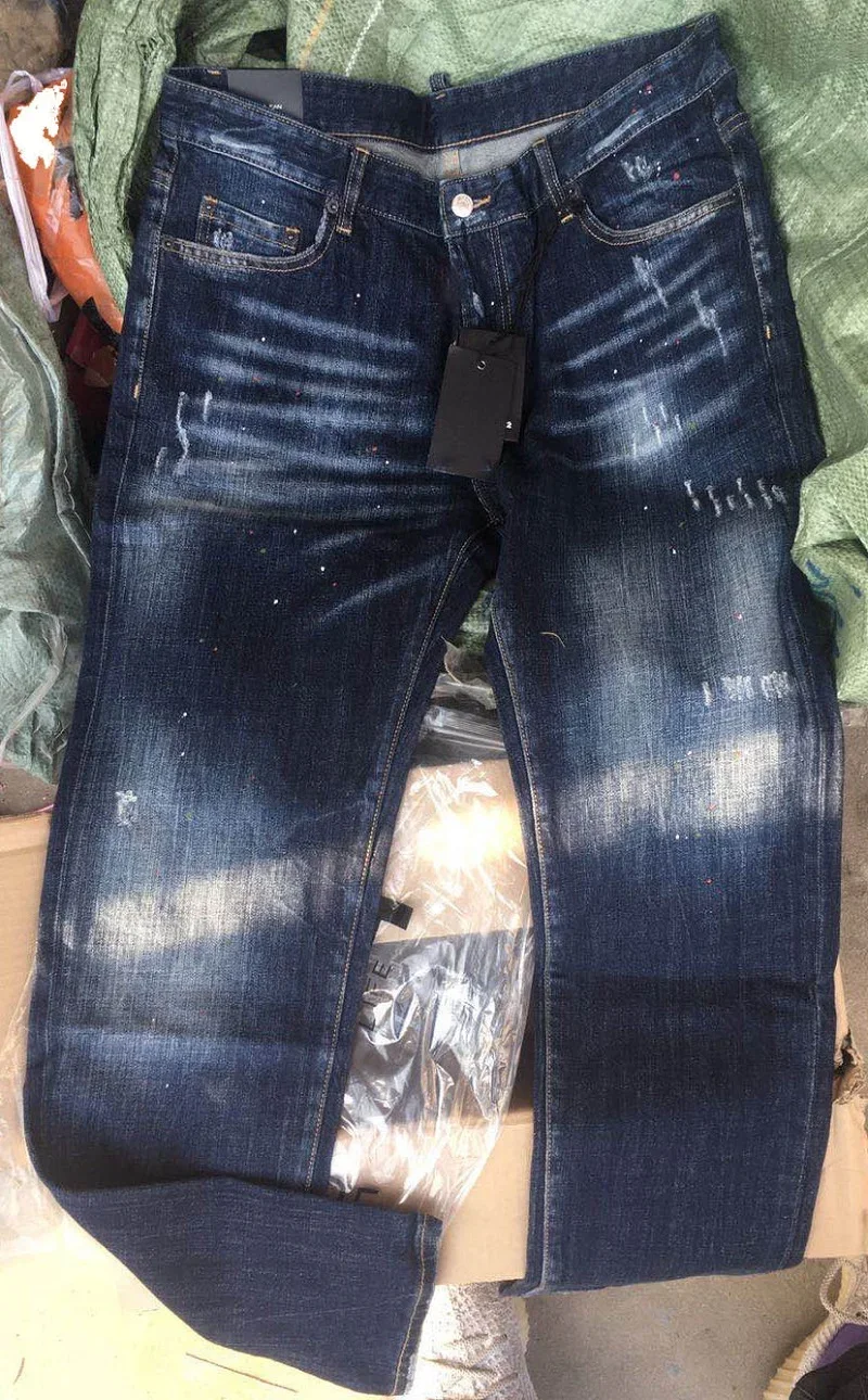 Мужские облегающие джинсы размер S - XXXL цвет синий