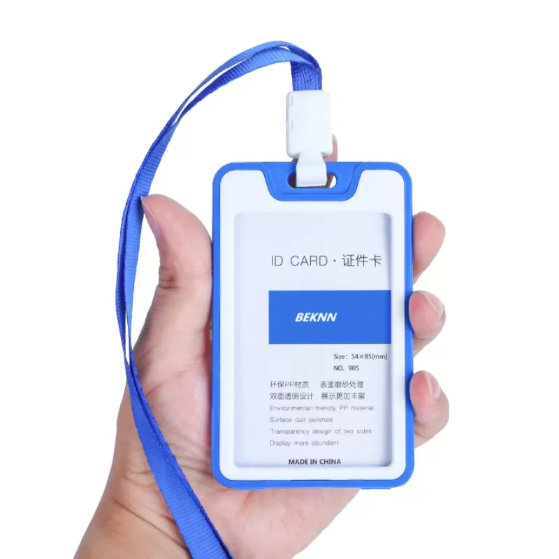 

1pc Double-sided Transparent Staff Work Card Holder Employees Workers Pass Access Card Cover ID Tag Bus Card Sleeve