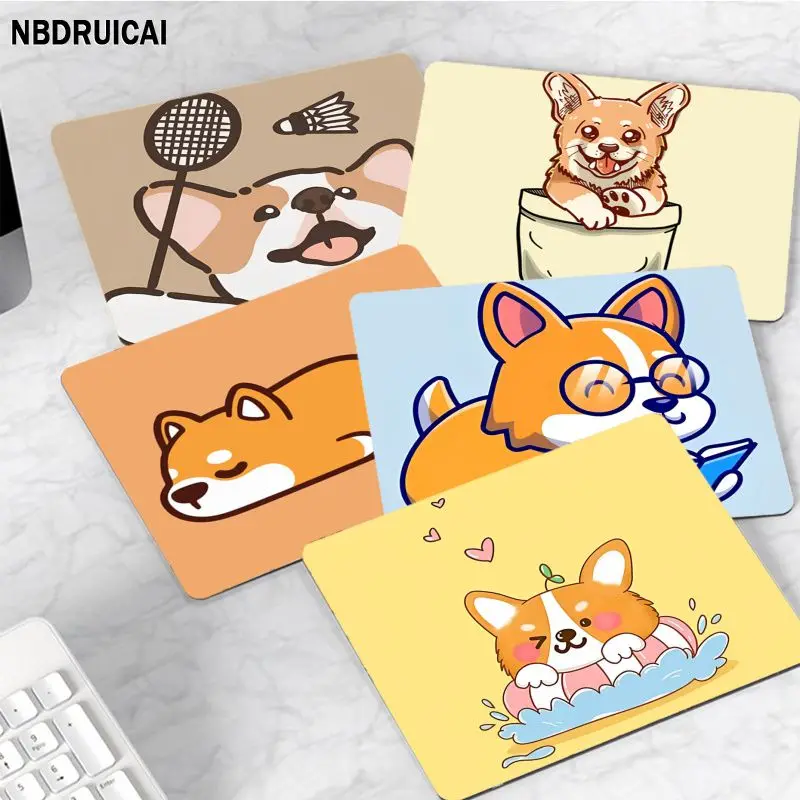 

Cute Corgi Dog Mousepad 25x29cm Small Office Computer Desk Mat Table Keyboard Mouse Pad Laptop Non-slip Padmouse Desk Play Mats