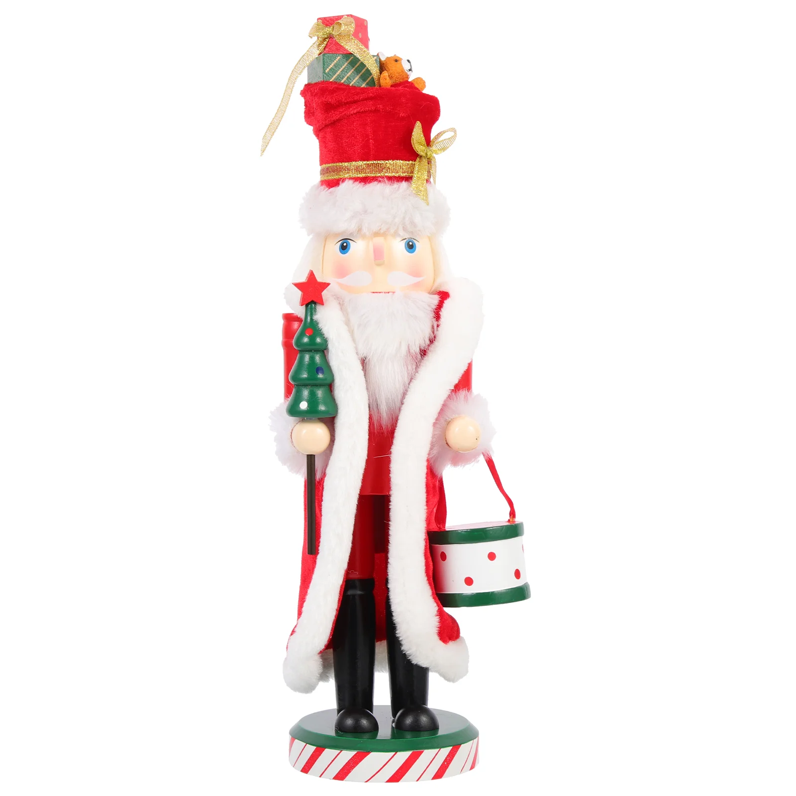 

Table Top Decor Nutcracker Ornament Figures Adorable Christmas Wood Gift Puppet Adornment Craft Cotton Desktop Figurine