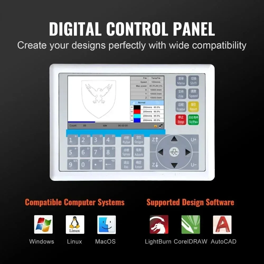 VEVOR Ruida 100 Вт CO2 LASE гравировальный станок 900x600 мм KH9060 гравер режущий инструмент для