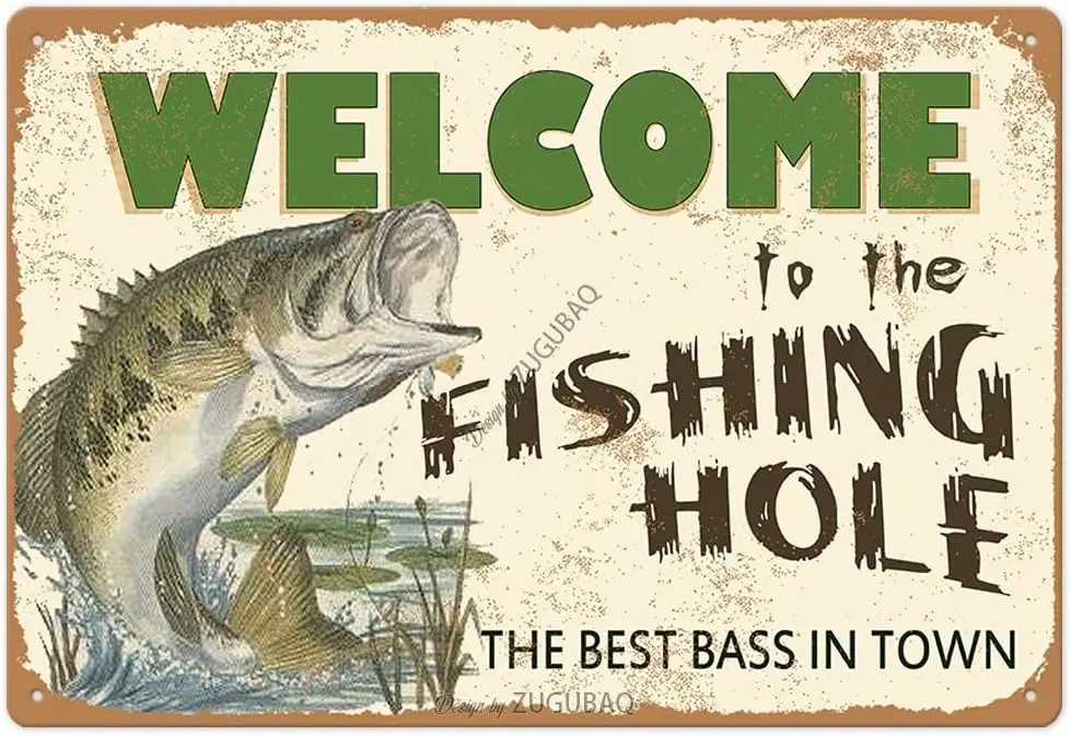 Unny shng Tn Sgns-Welcome To The Hole Vntge Metl sh Pntng rt Prntng Плакат Wll Decor или Home Ktchen Br Ce Pub 12x8 nch Hngn