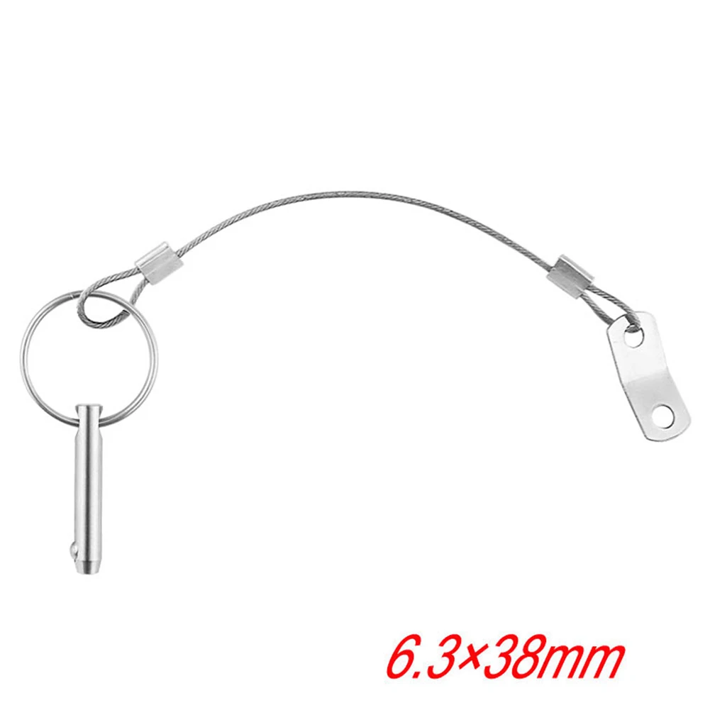 

6.3mm Stainless Steel Anti-lost Rope Pins 316 Quick Release Pin With Lanyard For Boat Top Deck 30*40*10mm Shipping Accessories