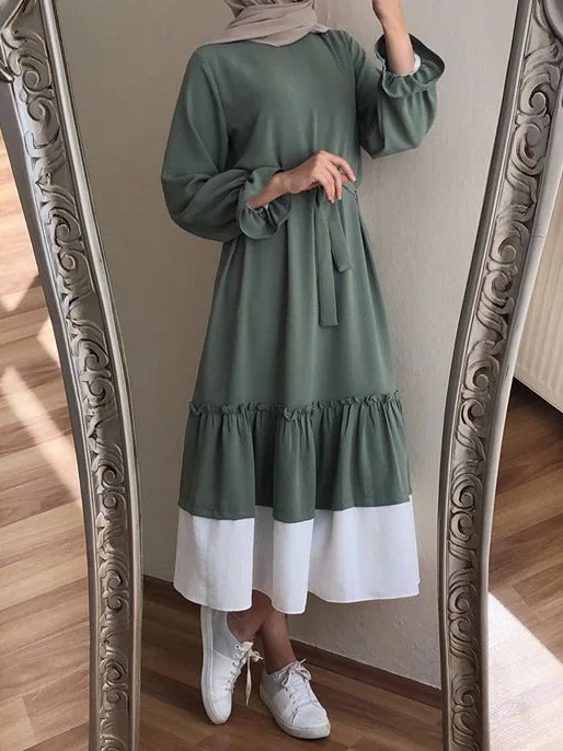 мусульманские платья платье женское летнее2022 Арабская туника Повседневная