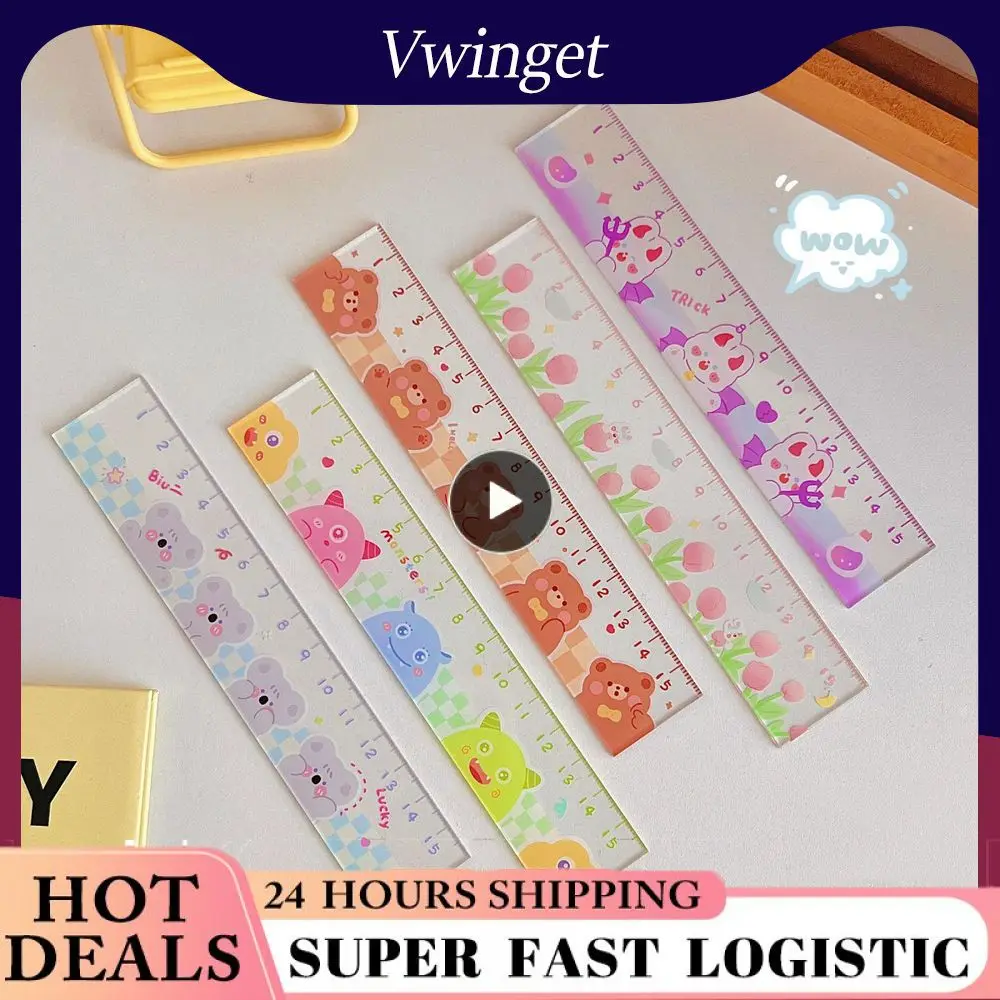 

Study Scale Cute 15cm Ruler Convenient Accurate Ruler Educational Supplies Girls School Supplies High Demand Student Office Fun