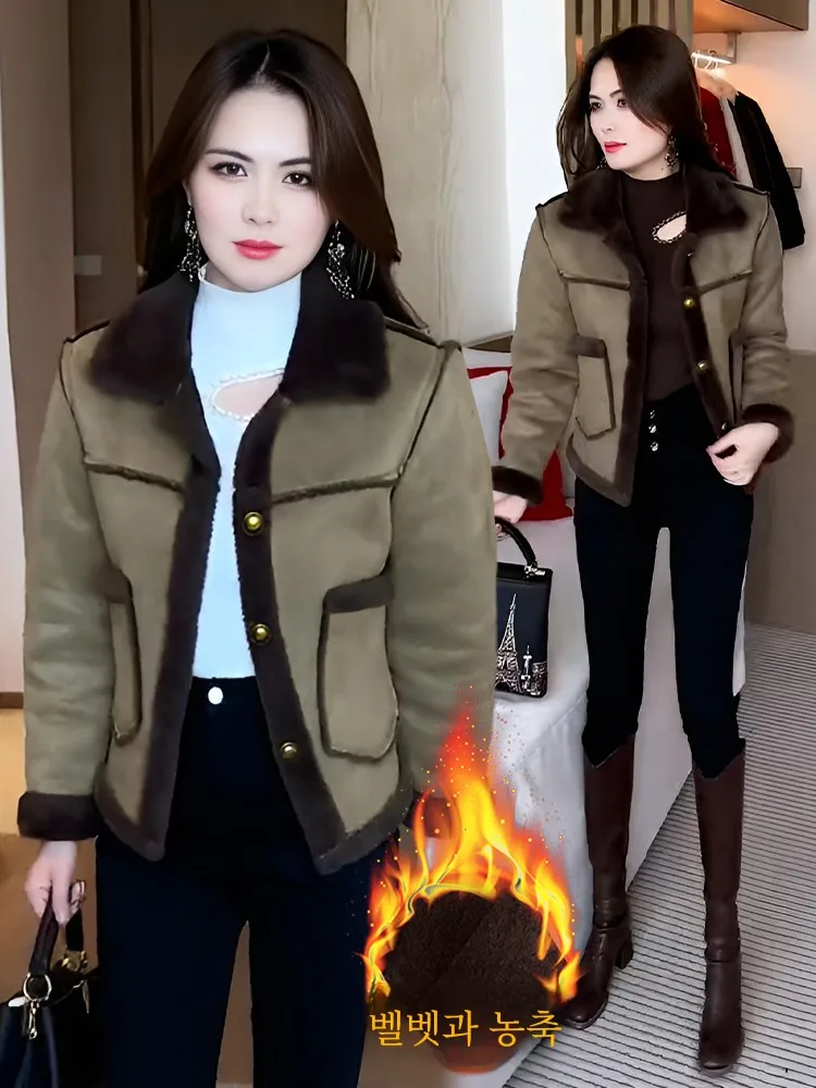 Европейские товары маленькое утолщенное короткое пальто на флисовой подкладке