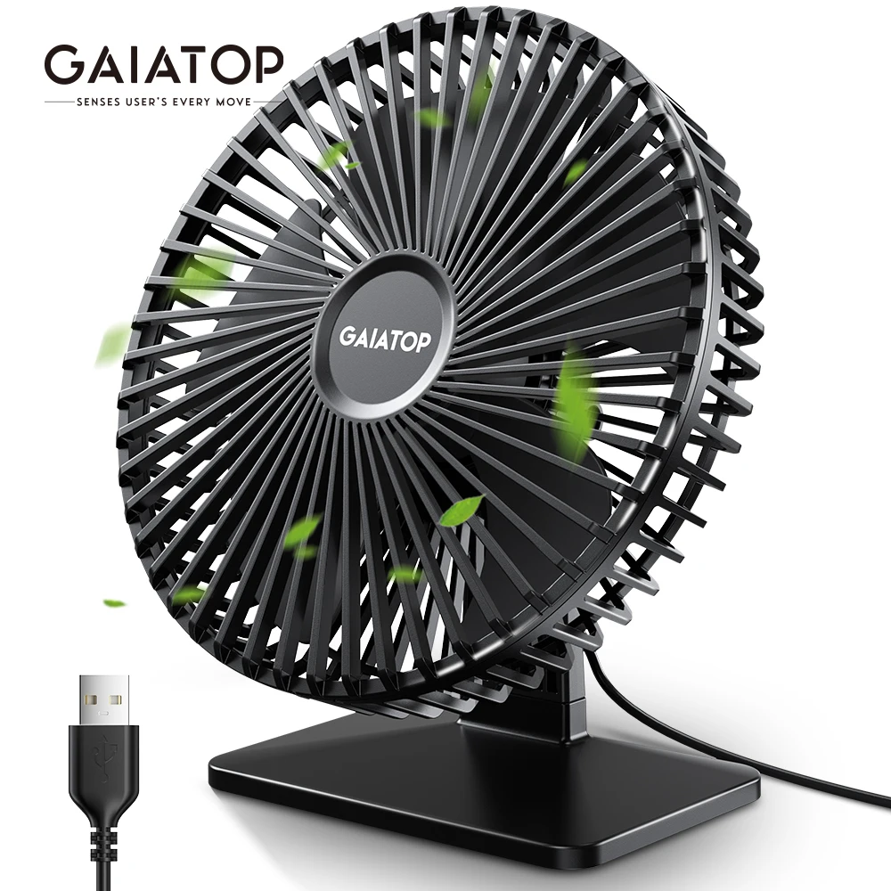 Настольный вентилятор GAIATOP портативный бесшумный USB-вентилятор с регулировкой 90