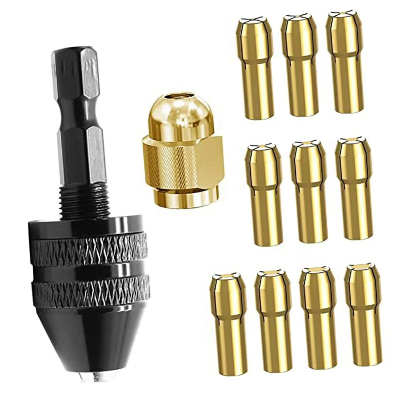 

12x Collet Set Chuck Electric Motor Clamp Drill Chuck Collet Set for Engraving Machine Polishing Machine Rotary Tool Accessories