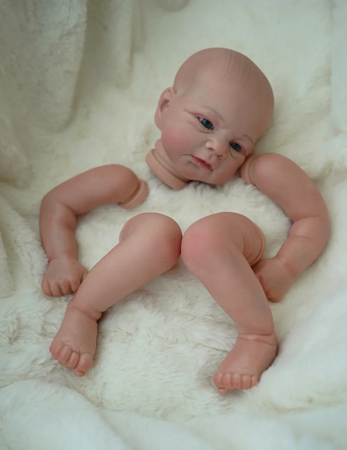 

18 inch Reborn Baby Doll Kit Elijah Lifelike Soft Touch DIY Painted Doll Parts Cute Festival Gifts Reborn Doll Toy