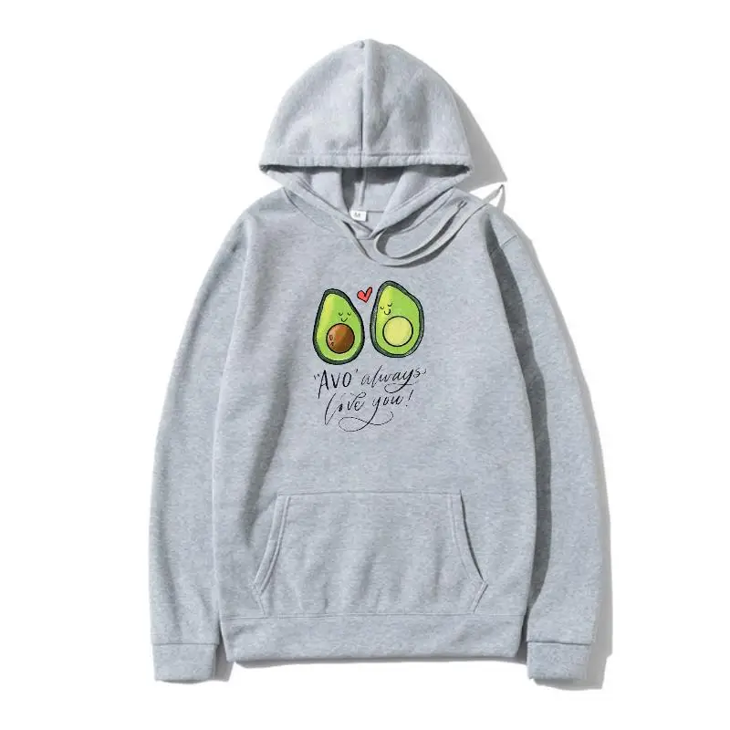 

WoMen Women Lovely Avocado Love Valentine Cartoon Fruit Clothes Floral Lady Hoodies Sweet Outwear Print Pullover Hooded WoMen