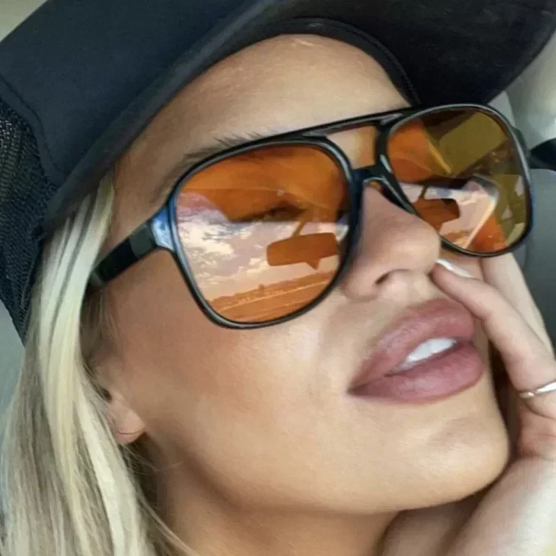 Солнцезащитные Очки-авиаторы В Стиле Ретро Для Мужчин И Женщин Квадратная Оправа