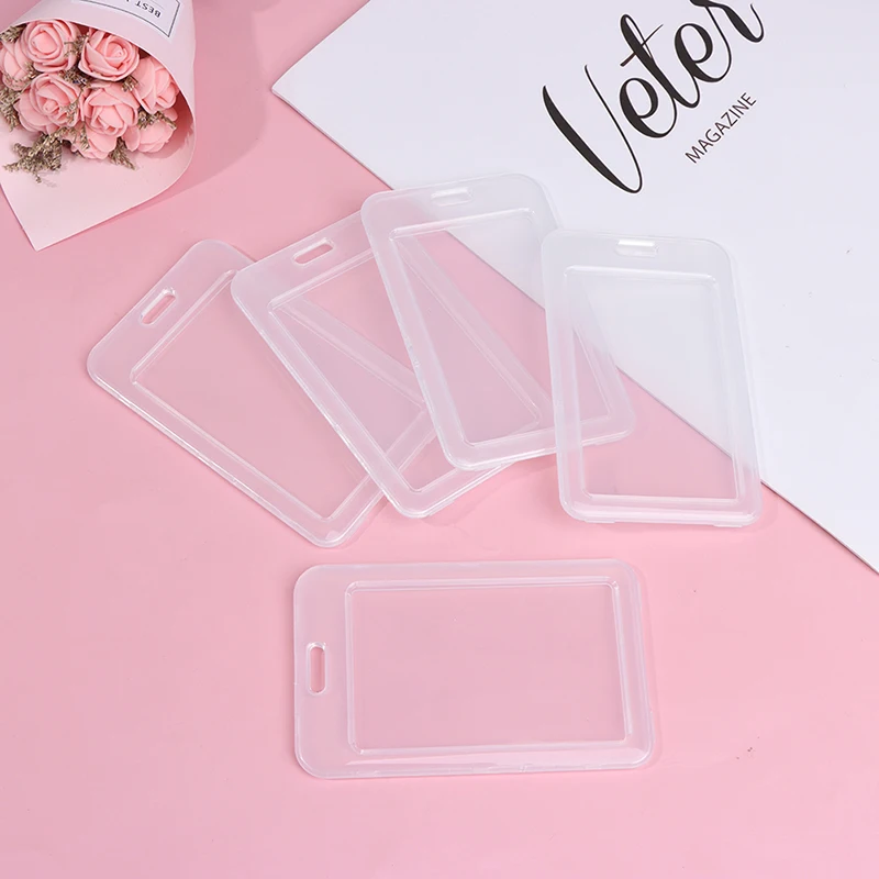 

5pcs Transparent PVC Bank Bus Credit Card Holder Cover Storage Card & ID Holders