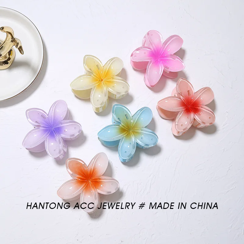 

Plumeria Hair Clips Flower Hair Claw Clip Trendy Hair Clip Korean Hair Accessories For Girls