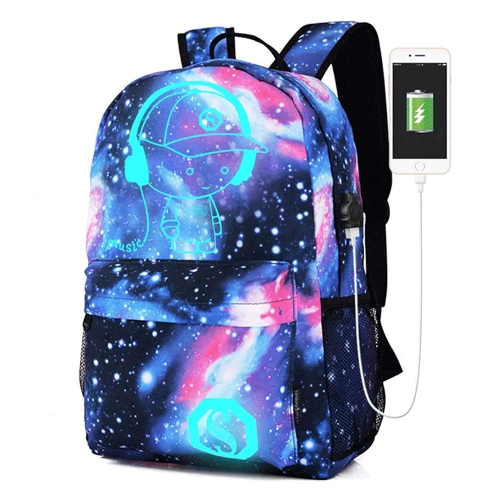 

Men Luminous Computer Backpacks for Girls/Boys Laptop USB Backpack Casua Student School Bags Outdoor Waterproof Backpacks