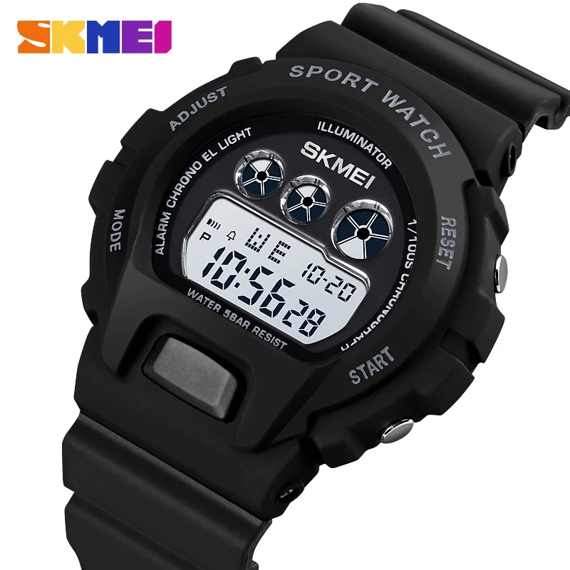 

SKMEI Fashion 5Bar Waterproof Stopwatch Sport Watches Mens Back Light Digital Wristwatch Calendar Male Clock relogio masculino