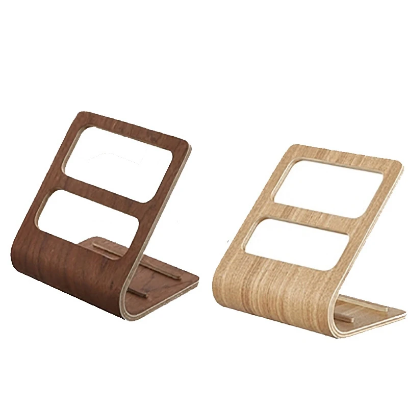 

2Pcs Wooden Living Room Coffee Table Stand Table Home Desktop Mobile Phone Holder Simple Multifunctional Storage Rack