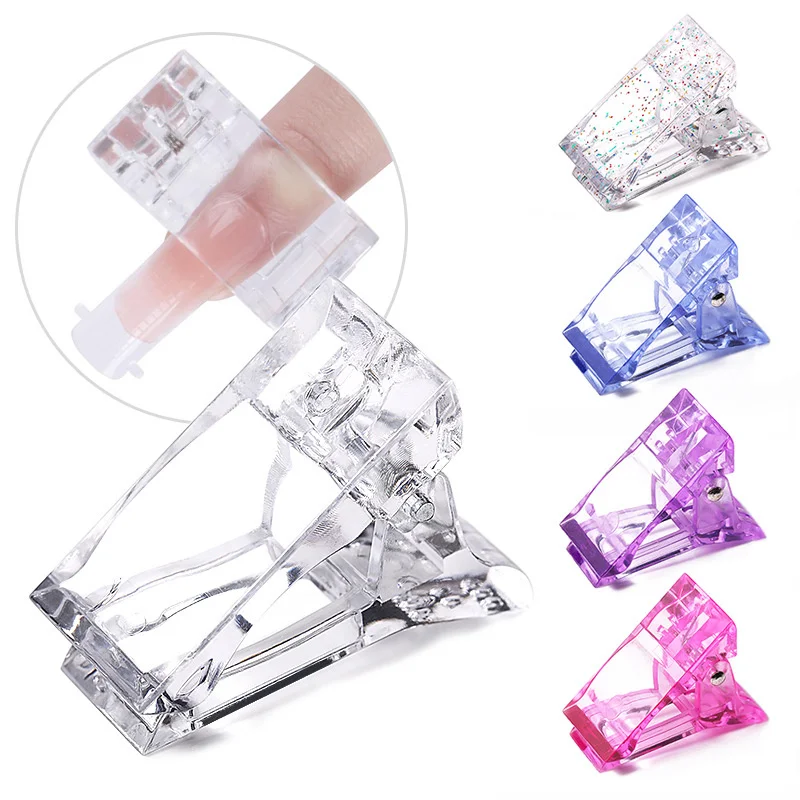 

1pcs Nail Clip Tips Transparent Crystal Clip For Finger Extension Nail UV Gel Quick Building Mold Nails Builder Assistant Tools