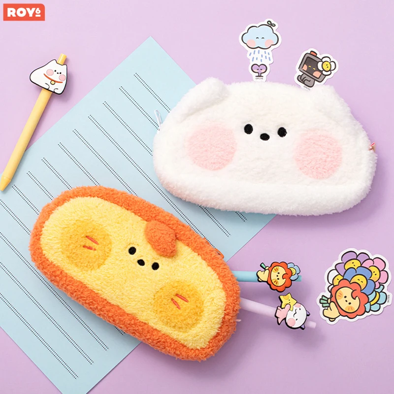 

Миниатюрный мягкий плюшевый чехол для карандашей Kpop Line Friends с милыми аниме фигурками животных, сумка для карандашей, косметичка, школьные пр...
