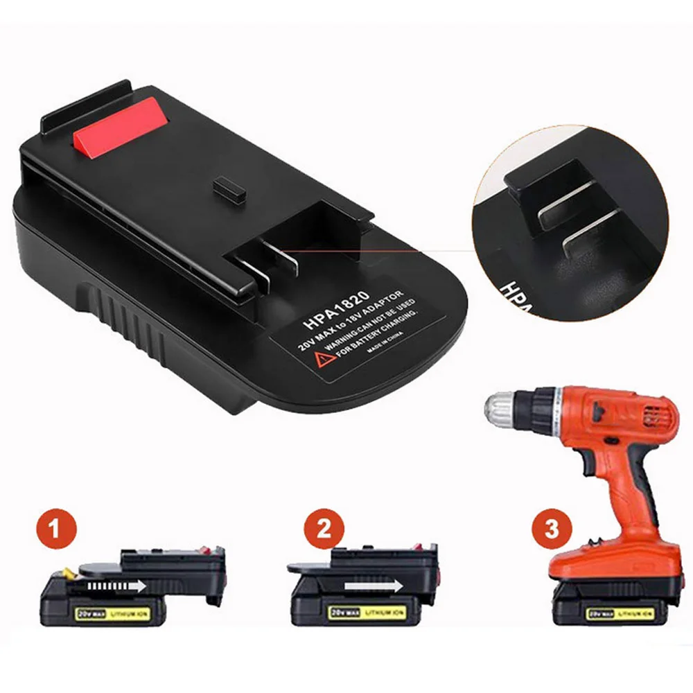 Фото Для Black Decker/Stanley/Porter Cable 20 В Макс. литиевая батарея на NiCad и NiMh аккумулятор, адаптер преобразователя аккумулятора для электроинструментов №2