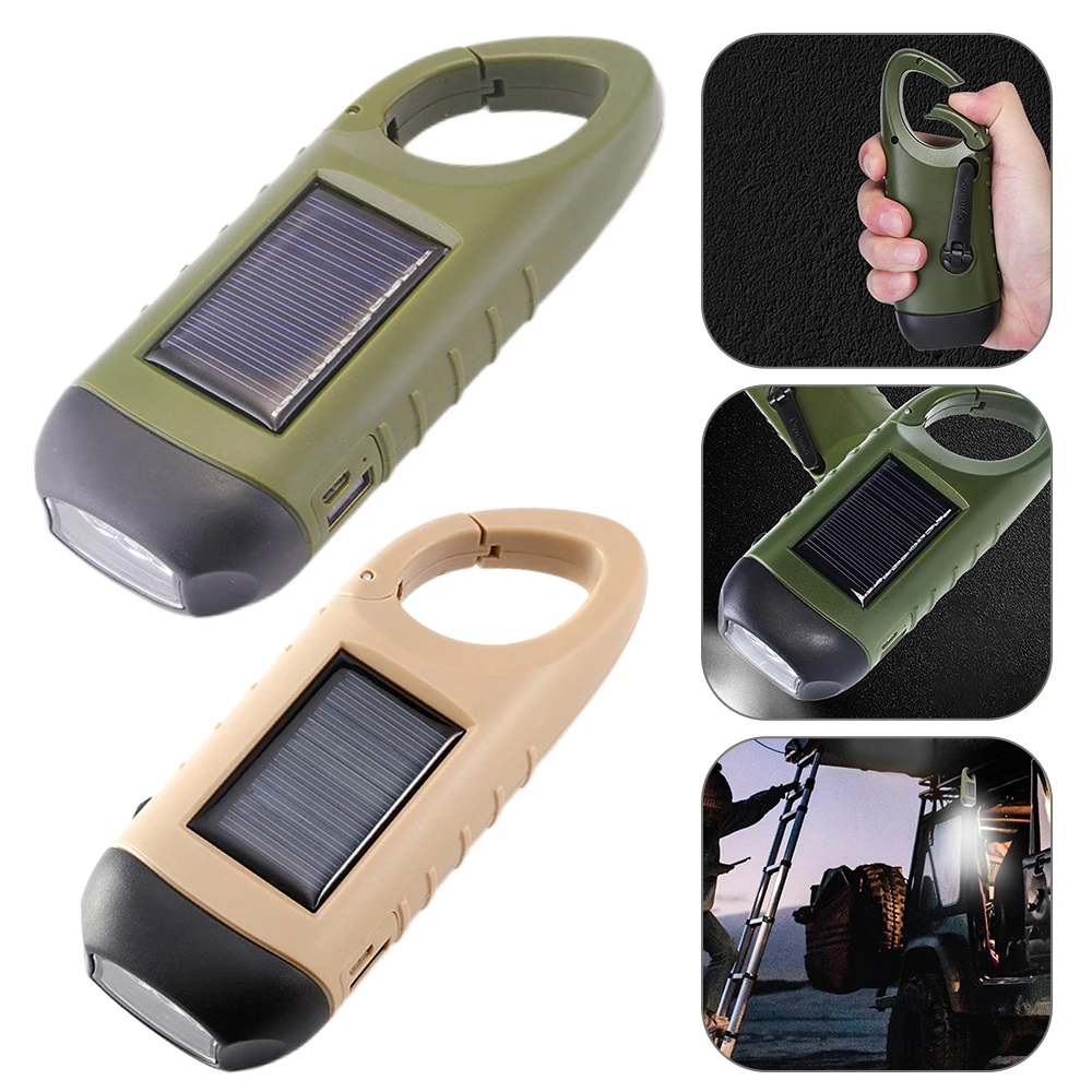 

Фонарик Ручной с питанием от солнечной батареи, перезаряжаемое снаряжение для выживания, самозаряжаемое устройство, фонарик, Динамо, рыбалка на лодке Hik, 1/2 шт.