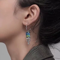 vintage fashion blue green zircon colored lava drop earrings stud earrings for women girl jewelry gifts