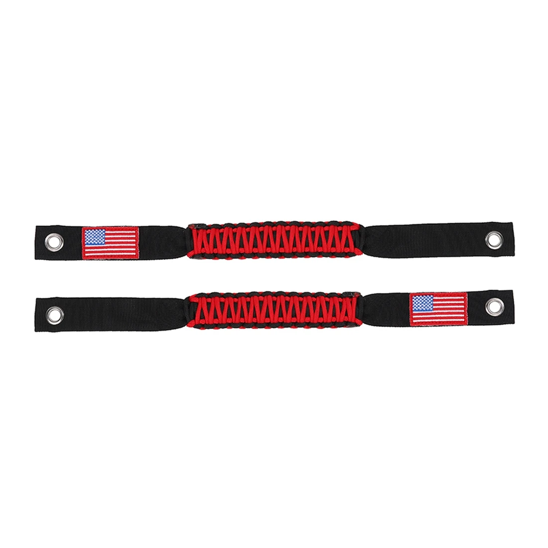 

Roll Bar Grab Handles for Ford Bronco 2021 2022 2 Door 4 Door Accessories, Paracord Grip Handle with US Flag, Red
