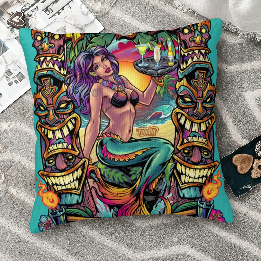 

Чехол для подушки с принтом «русалка»