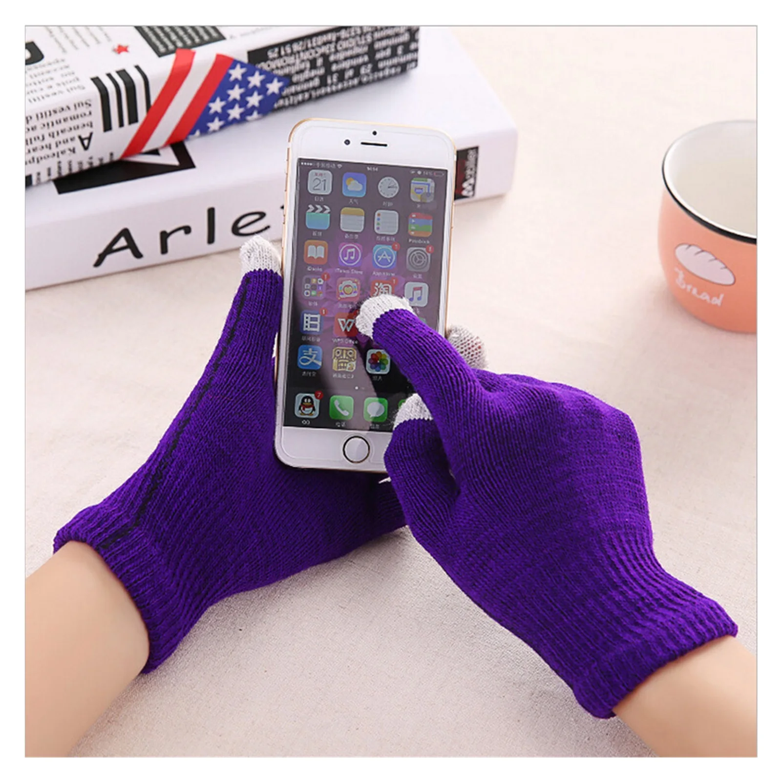 

NEW Winter Touch Screen Gloves Unisex Knitted Acrylic Autumn Warm Cellphone Tablet Touch Gloves Solid Colors Guantes