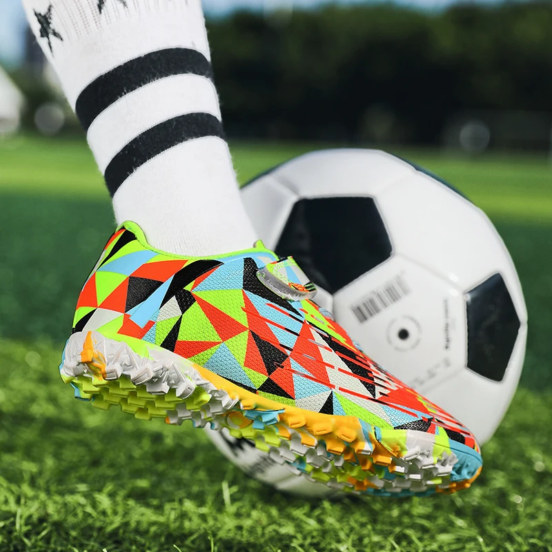 Professional Kids Football Shoes Boys And Girls  Soccer Boots Spikes Outdoor Antiskid Anti-Friction Sports Training Sneakers