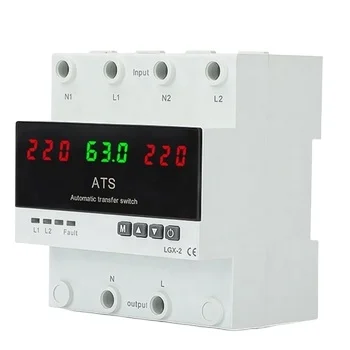 Фото 63A 100A 2P 220V Защита от повышенного и пониженного напряжения Ats Переключатель с цифровым дисплеем №4
