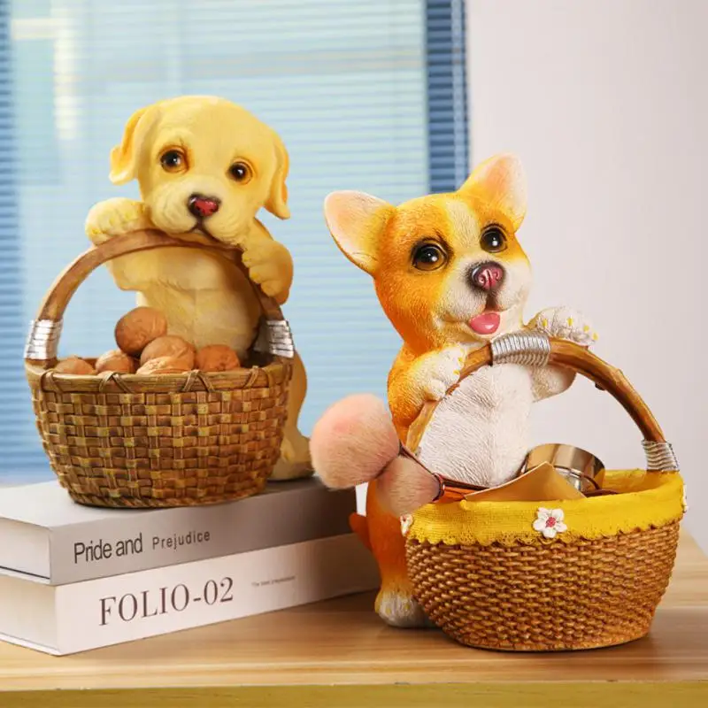 

Creative Home Decor Candy Box Cute Key Storages Container Fruit Storage Box With Non-slip Pad Picnic Basket Pastoral Style