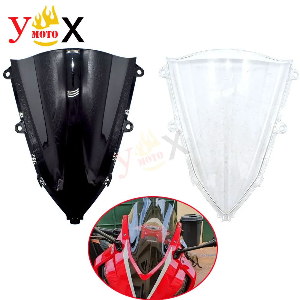 CBR650 R 19-22 Motorcycle Front Windscreen Windshield Wind Glass Defector Black/Clear For Honda CBR650R 2019-2022 2020 2021