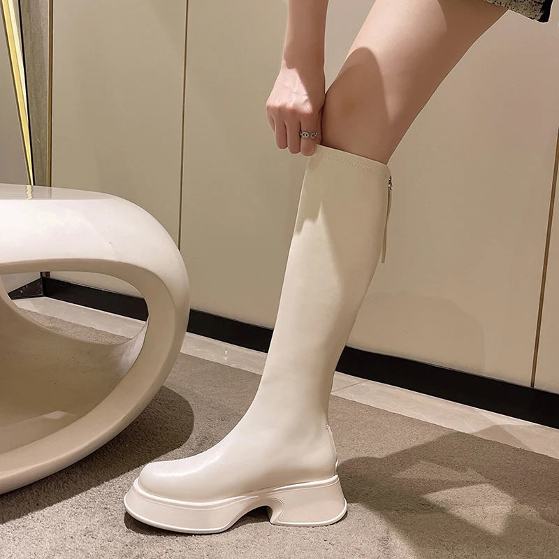 Over-the-knee High Boots Women's Thick Chelsea Boots 2022 New Winter Designer Thick-soled Women's Shoes Fashion Sexy Boots h6