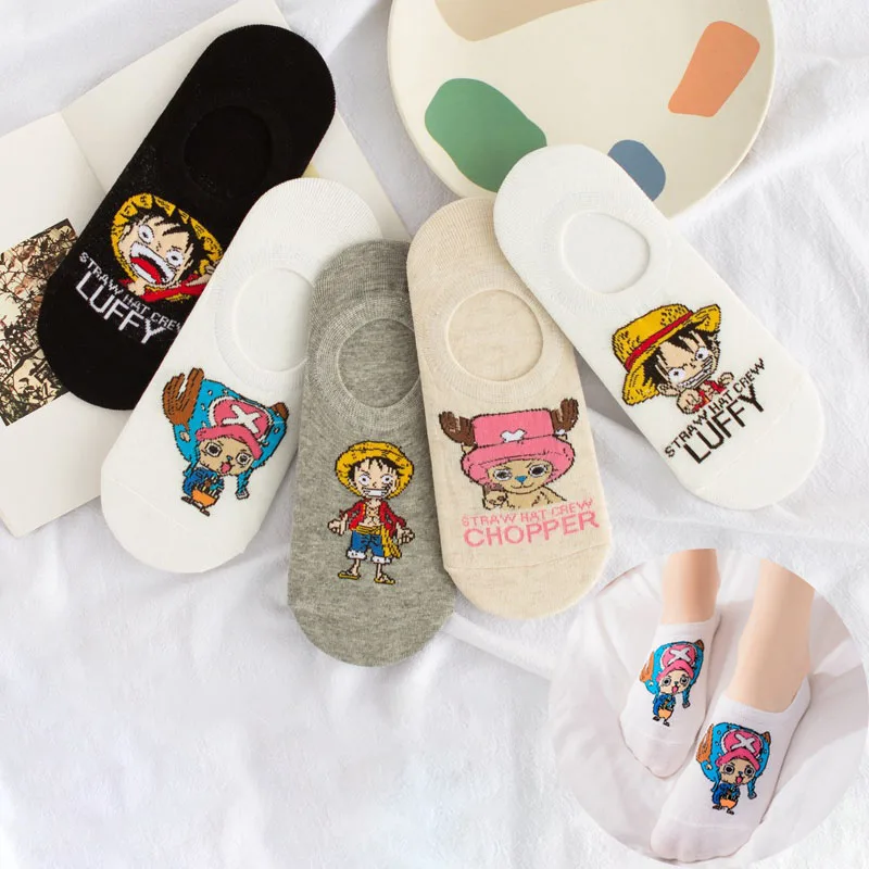 

One Piece summer cotton cartoon ladies boat socks anime characters Luffy Tony Tony Chopper cute men and women socks direct sales
